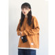 RCDB Japanese retro color matching fake two-piece pullover sweater men and women with the same style BF style loose and versatile long-sleeved bottoming shirt