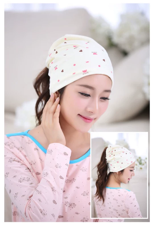 Mũ mặt trăng mùa xuân và mùa thu mẫu sau thời trang ấm áp khăn turban của mẹ mùa thu và mùa đông phụ nữ mang thai phụ nữ tóc gió - Mũ thai sản / Vớ / Giày