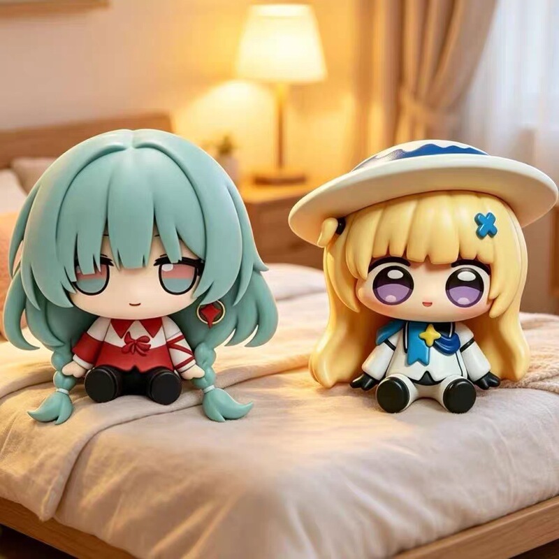 Wuthering Waves Fibi Chibi Q-Version Figure, Fubi Nuo Nuo Figure Toy Doll, Peripheral Desktop Decoration Gift