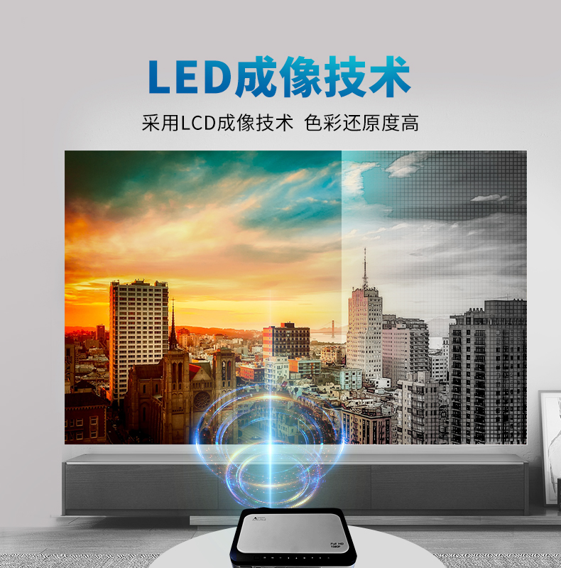 Máy chiếu Meigao S2 mới dành cho gia đình nhỏ cầm tay không có màn hình TV Điện thoại di động 4K có màn hình wifi thông minh không dây rạp hát tại nhà HD 1080p - Máy chiếu