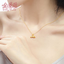 Jin Aili new gold pendant 3D hard gold mermaid tail pendant 999 full gold the rest of your life pure gold necklace