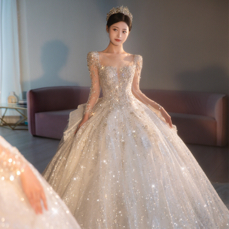  XXXXL+White land model (unprovable part of a single wedding dress)  