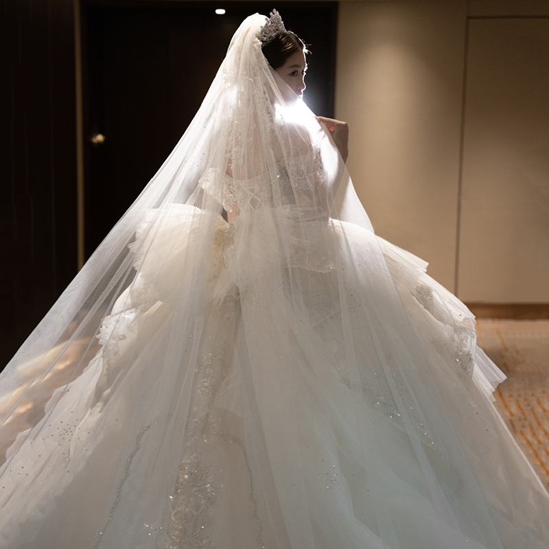  Tailor -made (not refund or change)+White pregnant woman's trailer (unproving single wedding dress)   + $23.75 