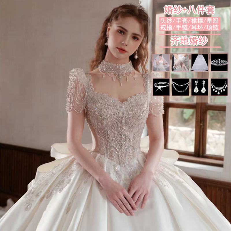  XL+White land model (wedding dress+eight -piece set)   + $4.72 