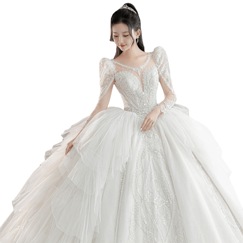 Wedding dress for pregnant, french style, long sleeve, suitable for teen, plus size, lace dress Wedding dress for pregnant, french style, long sleeve, suitable for teen, plus size, lace dress