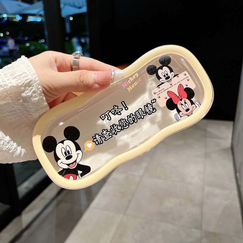 Mickey Mouse Glasses Case ins - Simple, New, Portable, Niche, Anti-Drop, Cute Sunglasses Storage for Girls with Good Looks and Students