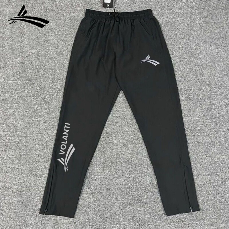 Volan Track and Field American-Style Sports Quick-Drying Pants for Men, Breathable Side Zipper Fitness Running Training Long Pants, Spring and Autumn Trendy