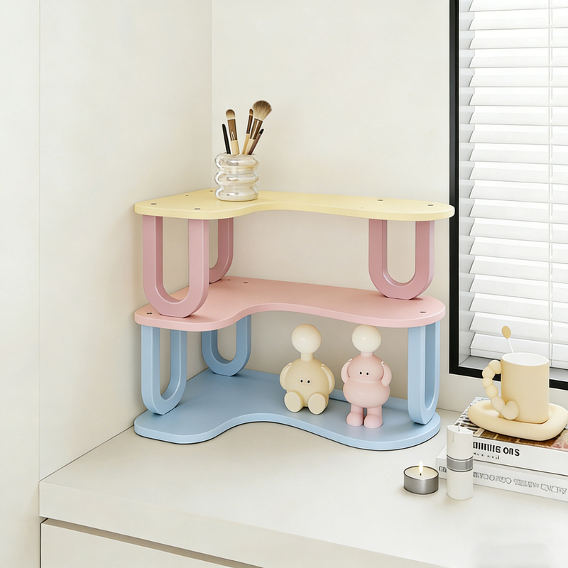 Dopamine Corner Shelf Against the Wall, Figurine Display Rack, Cosmetics Storage, Desktop Corner Cup Holder Dopamine Corner Shelf Against the Wall, Figurine Display Rack, Cosmetics Storage, Desktop Corner Cup Holder