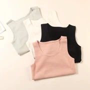 Đầu mùa thu phiên bản Hàn Quốc của áo vest nữ cổ tròn chất liệu cotton dày màu dày đáy quần Slim đơn giản liền mạch cộng với phân bón để tăng