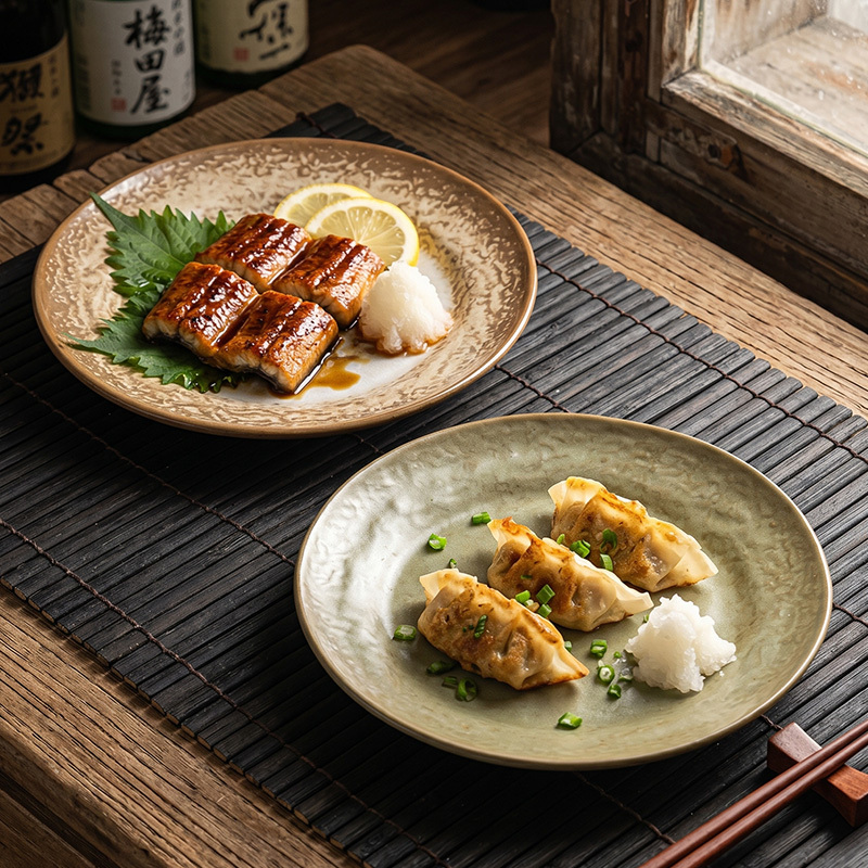 Rustic Vintage Stoneware Dessert Plate, B&B Dish Plate, Japanese Food Plate, Ceramic Tableware, High-End Pasta Shallow Plate Rustic Vintage Stoneware Dessert Plate, B&B Dish Plate, Japanese Food Plate, Ceramic Tableware, High-End Pasta Shallow Plate
