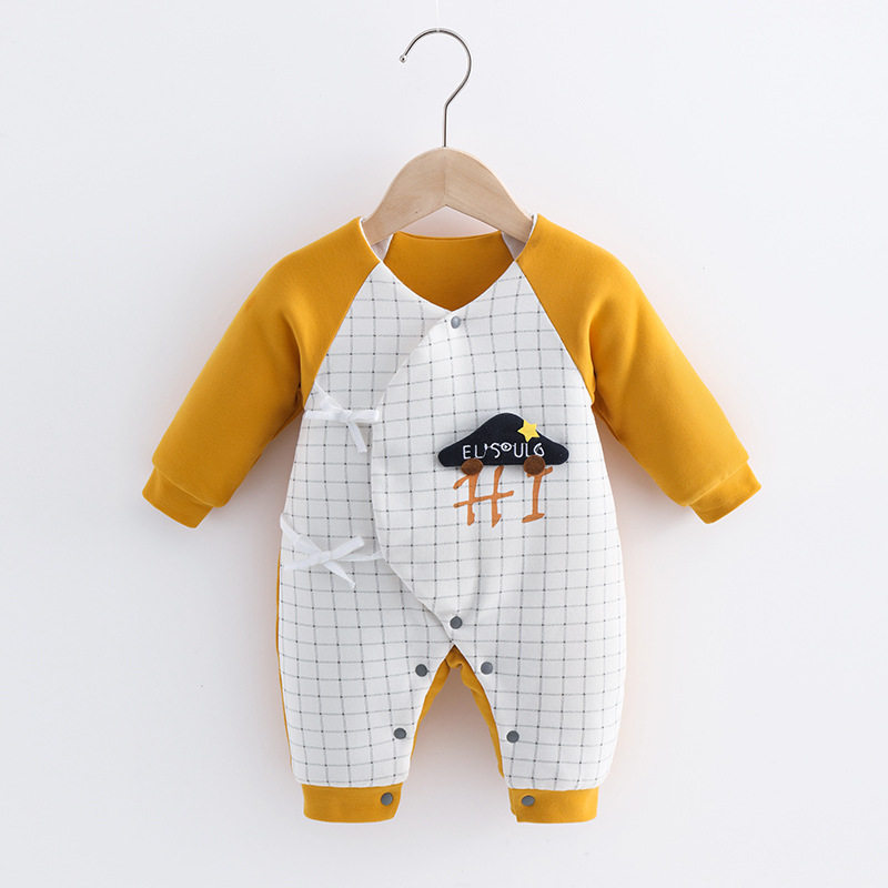 Baby Even swarm winter thickened warm baby climbing clothes for first baby clothes clip cotton newborn strap khaclothes