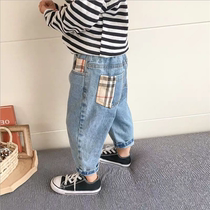 Childrens clothing male and female pants 2021 Autumn loaded with new fashion Korean version easy for children Spring and autumn with foreign air jeans