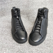  Original single Spanish trendy brand zar high-top board shoes black PU casual shoes black skateboard shoes trendy all-match
