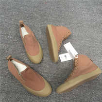  Foreign trade original single Spanish mens British pointed head breathable and comfortable pedal retro foot shoes high and low help lace-up