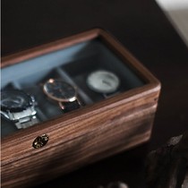 (Time watch box) solid wood mechanical watch jewelry storage box display box watch box glass cover sent to boys