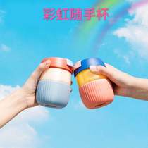 Kiss kiss fish rainbow glass Cute portable coffee cup Mini small handy cup Sports drinking water cup female