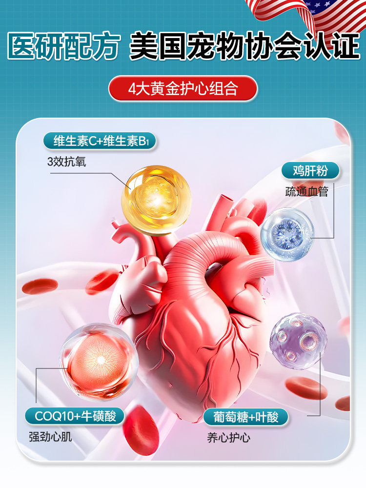 American Pet Coenzyme Q10 Is Used for Cats and Dogs to Protect Heart Health, Assist in Conditioning and Maintain Myocardial Hypertrophy