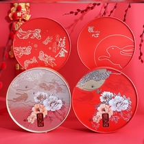 2021 Mid-Autumn Festival Large Moon Cake Packaging Box 1 2 Jin Round Cardboard Box Mooncake Gift Box Empty Cartridge Handbag Bottom