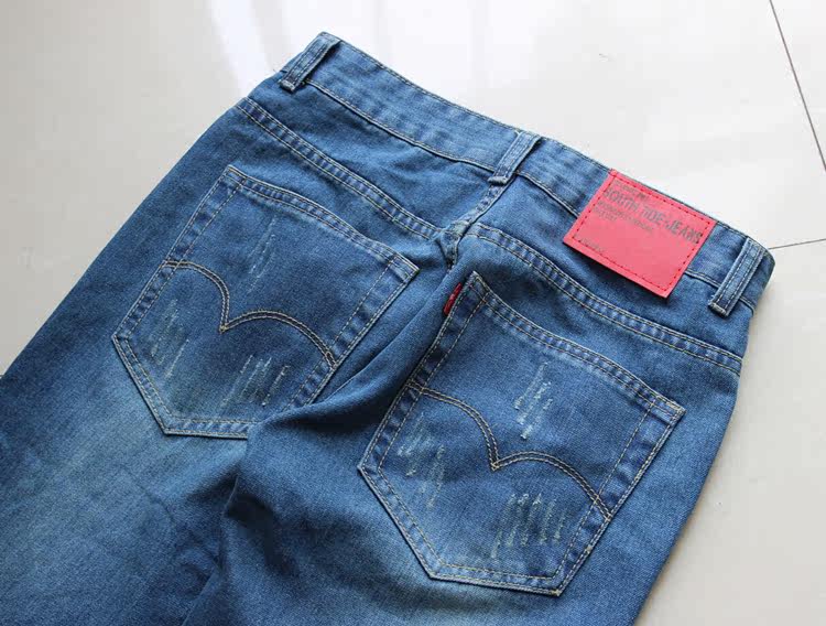 Jeans pour adolescent droite en vrac en coton pour Quatre saisons - Ref 1461311 Image 62