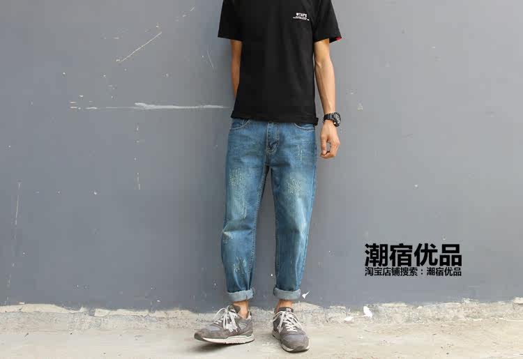 Jeans pour adolescent droite en vrac en coton pour Quatre saisons - Ref 1461311 Image 30