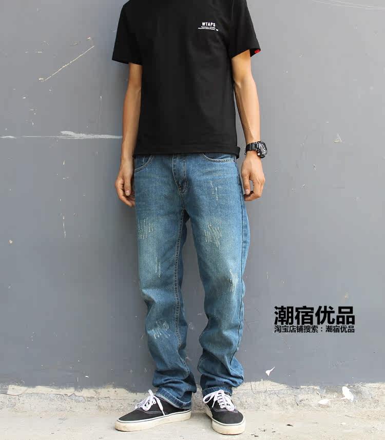 Jeans pour adolescent droite en vrac en coton pour Quatre saisons - Ref 1461311 Image 46