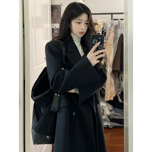 Пуховик, шерстяное демисезонное шерстяное пальто, демисезонный костюм, 2025 года, увеличенная толщина