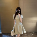 Желтое летнее платье, корсет, юбка, короткий рукав, подходит для подростков, французский стиль, изысканный стиль