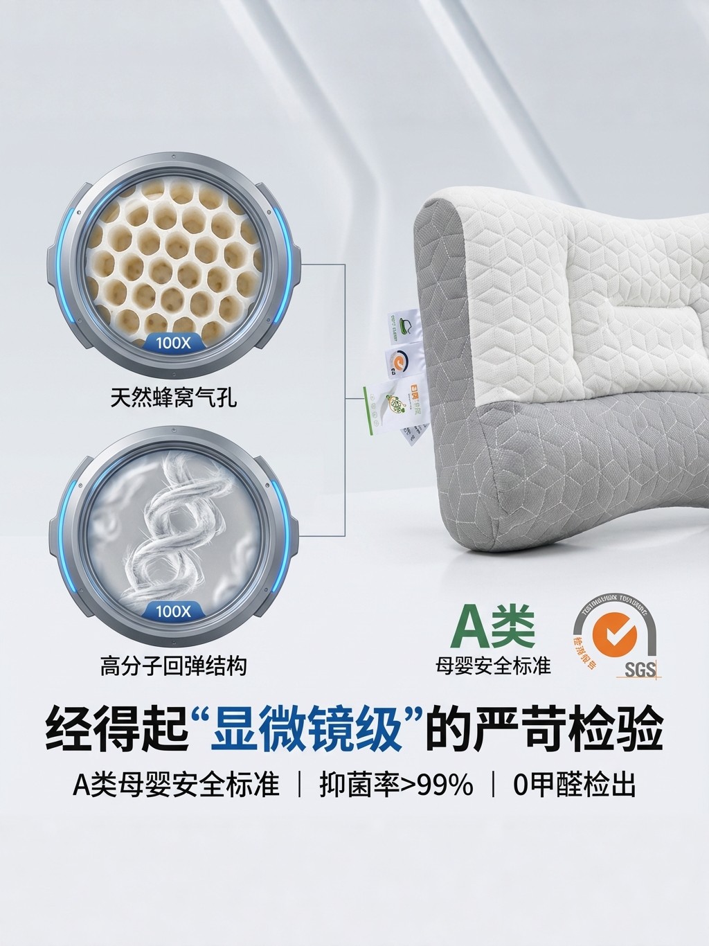 Anti-Arch Latex Traction Pillow, Cervical Spine Protection, Special Pillow Core for Sleep, One Pair, Home Use, Non-Collapse Neck Protection Pillow