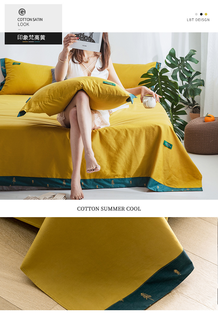 Jie Liya 100% cotton tấm đơn 1,5m1,8 mét nam và nữ cotton lưới đỏ giường đơn màu đơn - Khăn trải giường ra trải giường