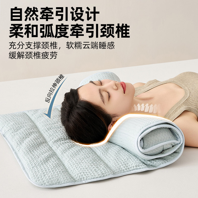 Class a All-Cotton Towel Pillow Traction Pillow for Neck Protection, Adjustable Sleeping Pad, Home Travel Pillow Core, Dirt-Proof Sleeping Pad