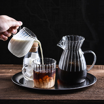Retro striped glass pot juice coffee sharing pot large road Cup heat-resistant glass milk jug super light