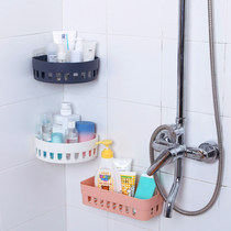 Bathroom shelf Wall-mounted nail-free triangle storage rack Toilet bathroom corner rack Punch-free corner kitchen shelf