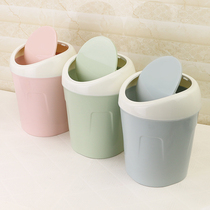 Cute mini trash can creative desktop small trash can Kitchen household with lid office desk paper basket Japanese style