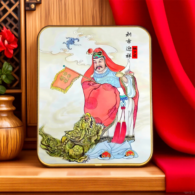 Yao Shaosi North Road God of Wealth and Prosperity High-Definition Portrait Figurine for Home and Office Decoration