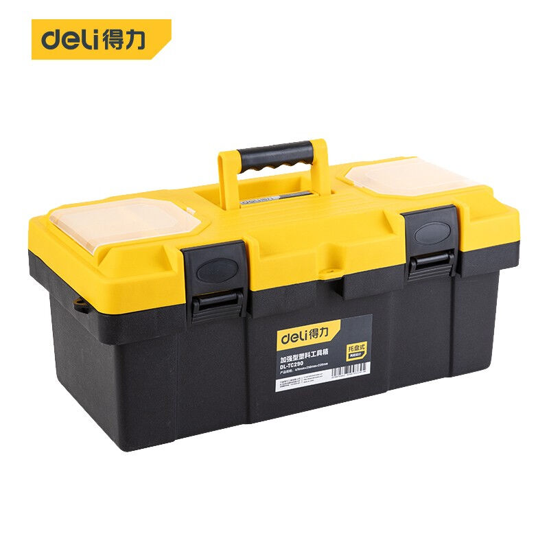 Powerful (deli) toolbox portable electrician tool storage box hardware repair tool box box 19 inches plus