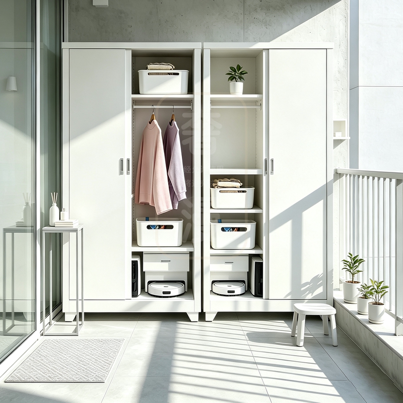 Balcony Storage Cabinet, Outdoor Storage Cabinet, Household Steel Wardrobe, Waterproof and Sun-Proof Sliding Door, Housekeeping Cabinet, Utility Cabinet Balcony Storage Cabinet, Outdoor Storage Cabinet, Household Steel Wardrobe, Waterproof and Sun-Proof Sliding Door, Housekeeping Cabinet, Utility Cabinet