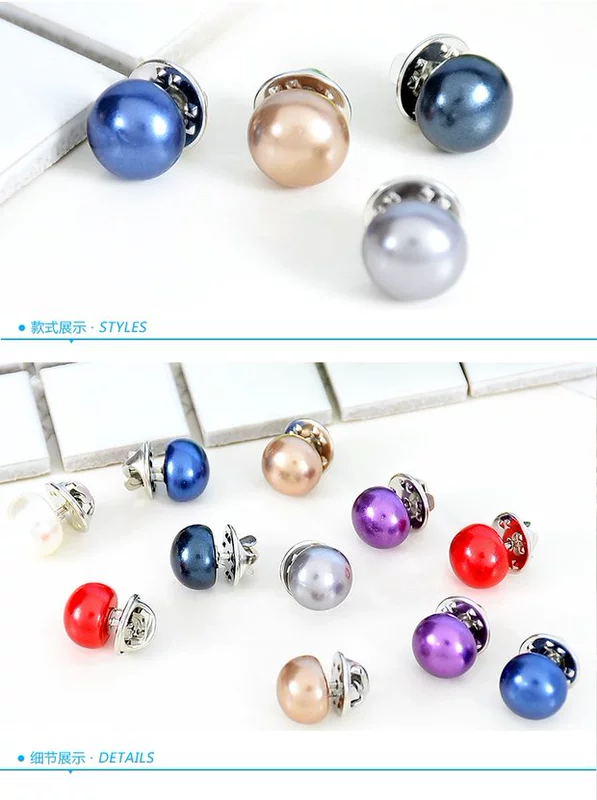 Hàn Quốc Thực hành Pearl Studs Anti-Walk Cổ áo cardigan Khăn choàng chân DIY Khăn quàng cổ Pin Trâm Pin Nữ