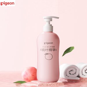 Pigeon贝亲新生婴儿专用桃叶水480ml*1瓶液体痱子粉爽身粉桃子水