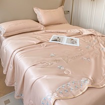Machine washable Tencel summer quilt ice silk summer cooling quilt four-piece set thin quilt air-conditioning quilt core washed silk bedding