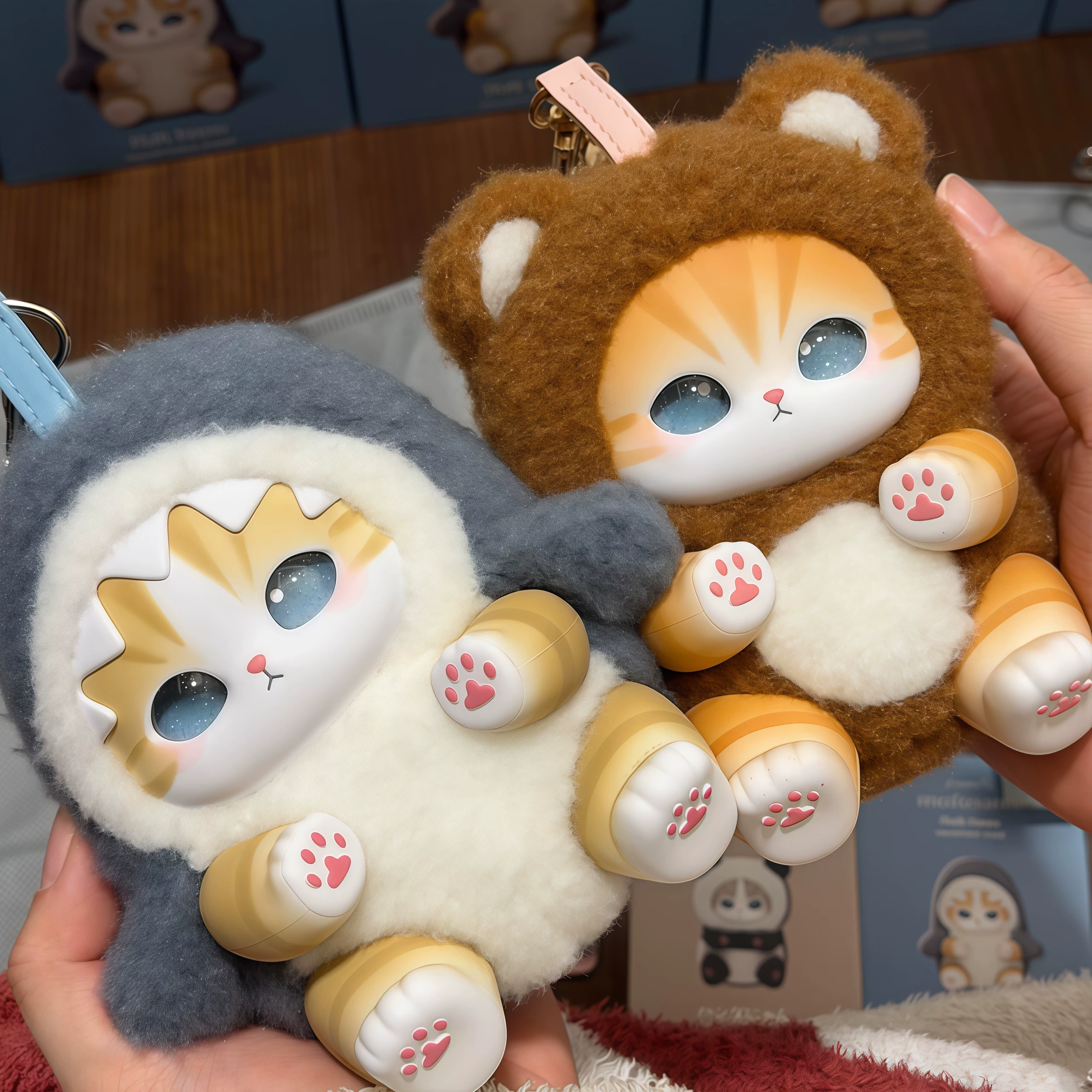 Настоящий mofusand Cat Fu Sandy Variety Animal Sparkling Shark Cat Vinyl Plush Handbag Pendant Blind Box