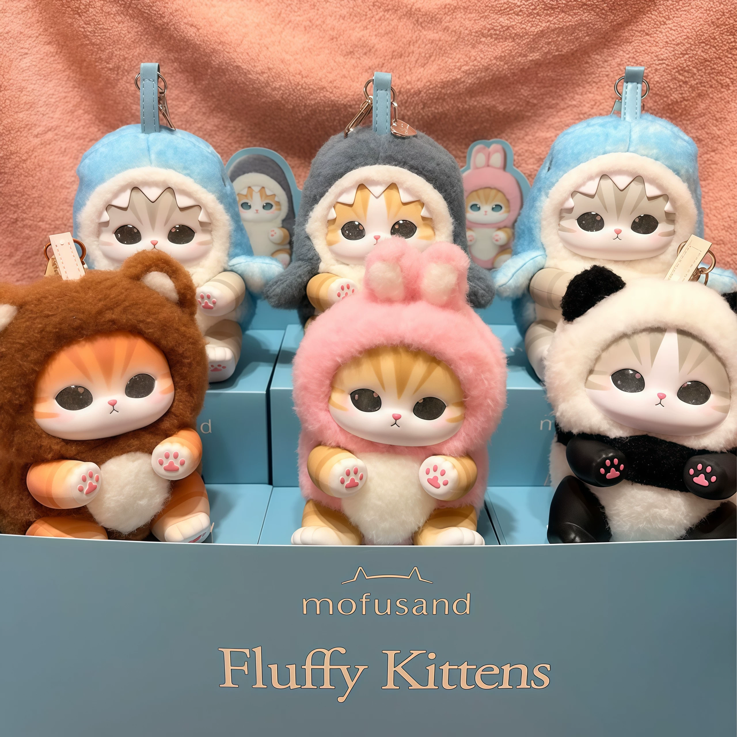 Настоящий mofusand Cat Fu Sandy Variety Animal Sparkling Shark Cat Vinyl Plush Handbag Pendant Blind Box