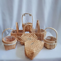 Hand Woven Wood Sheet Basket Water Fruits And Vegetables Basket Finishing Containing Basket Hand Flower Basket Flowers Flower Arrangement Vine Bamboo woven basket