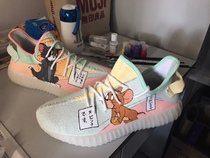 HP babys breath coconut shoes coconut 350 sneakers custom hand-painted shoes cat and mouse couple shoe modification modification picture