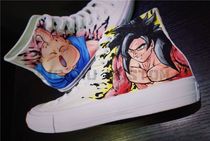 Majin Buu Vegeta Dragon Ball hand-painted shoes sneakers painted canvas shoes high-top peripheral Japanese anime
