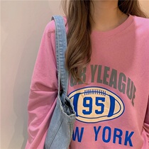 2021 loose Korean version ins original Cebu fries hiphop Fried Street Clothes Harbor Wind Oversize Long Sleeve T-Shirt Woman