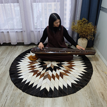 Nordic round living room cowhide carpet stitching leather high-end bedroom bedside blanket photo custom bedside blanket horsehair