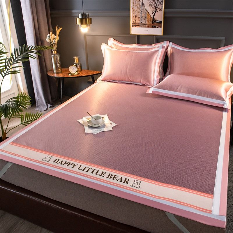 Carbon Light Embroidery Cold Mat Three Sets Baby Available Bed Mat Kiss skin Skin Moisture Absorption Perspiration Washable Ice Silk Soft Mat