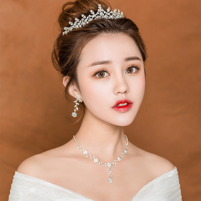 Bridal headdress Wedding crown Atmospheric simple Korean wedding dress Hair accessories suit Wedding toast dress accessories