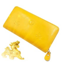New genuine leather yellow leopard leopard Purse Wallet for men and women Long-style zip hand grab bag card wallet Money clip Fashion casual Chaulet