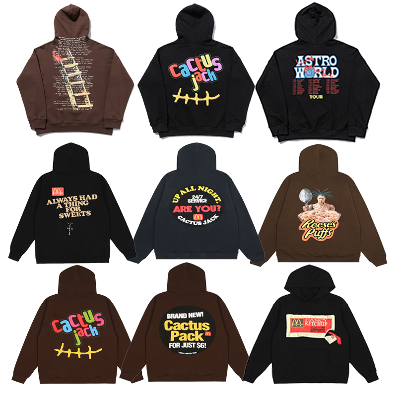 Travis's Same Style Scott Ouyang Nana Astroworld High Street Colorful Embroidered Hoodie Sweatshirt Fog Trend